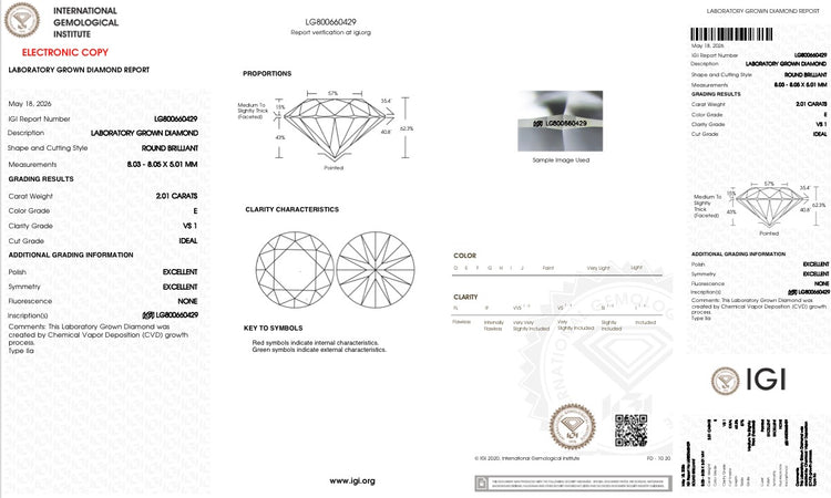 4.0ct Total Weight Round Lab Grown Stud Earrings