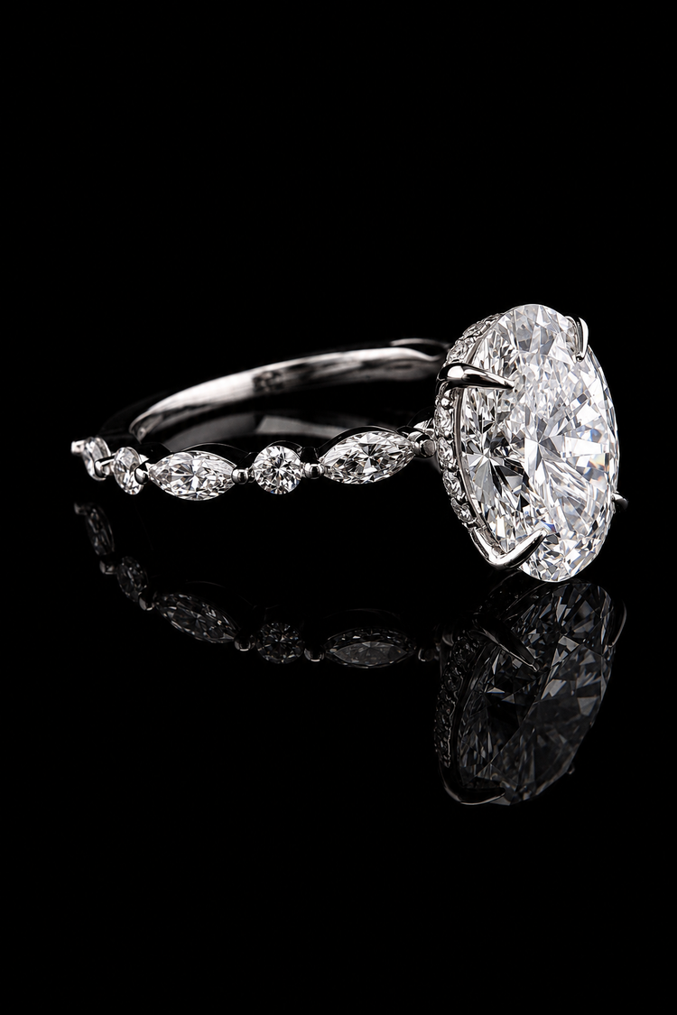 3.02ct Oval Cut Lab Grown Engagement Ring