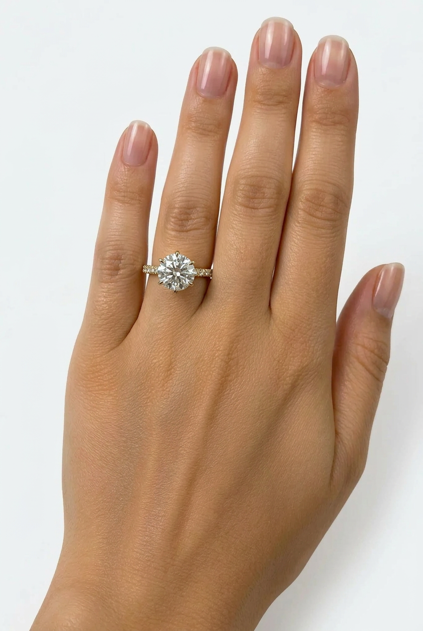 3.03ct Pear Shape Lab Grown Engagement Ring