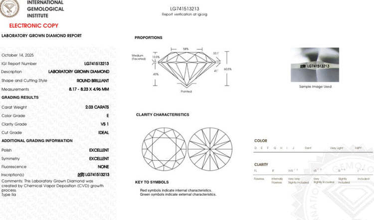 2.03ct Round Lab Grown Engagement Ring