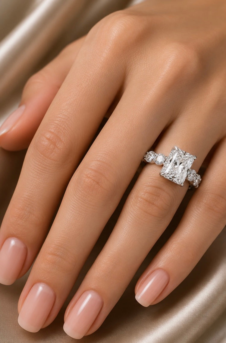4.06ct Radiant Cut Lab Grown Engagement Ring
