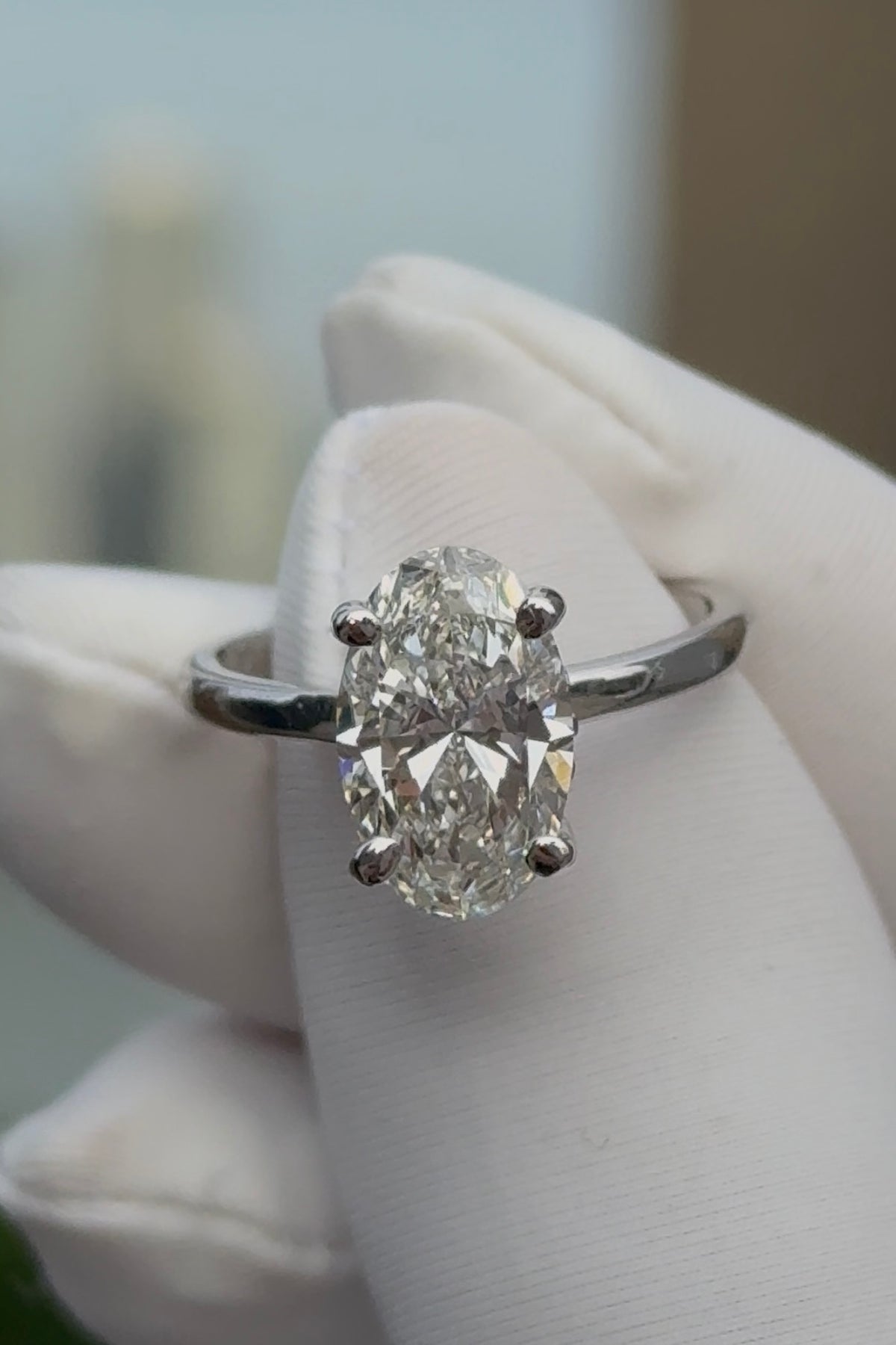 2.60ct Oval Solitaire Lab Grown Engagement Ring