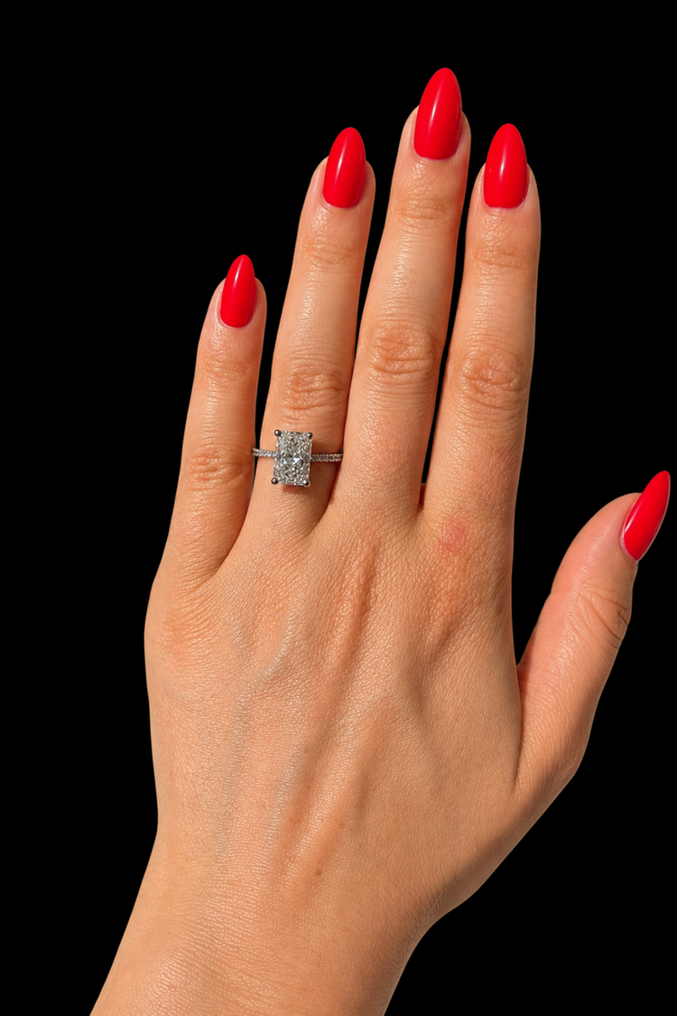 4.02ct Radiant Cut Lab Grown Engagement Ring