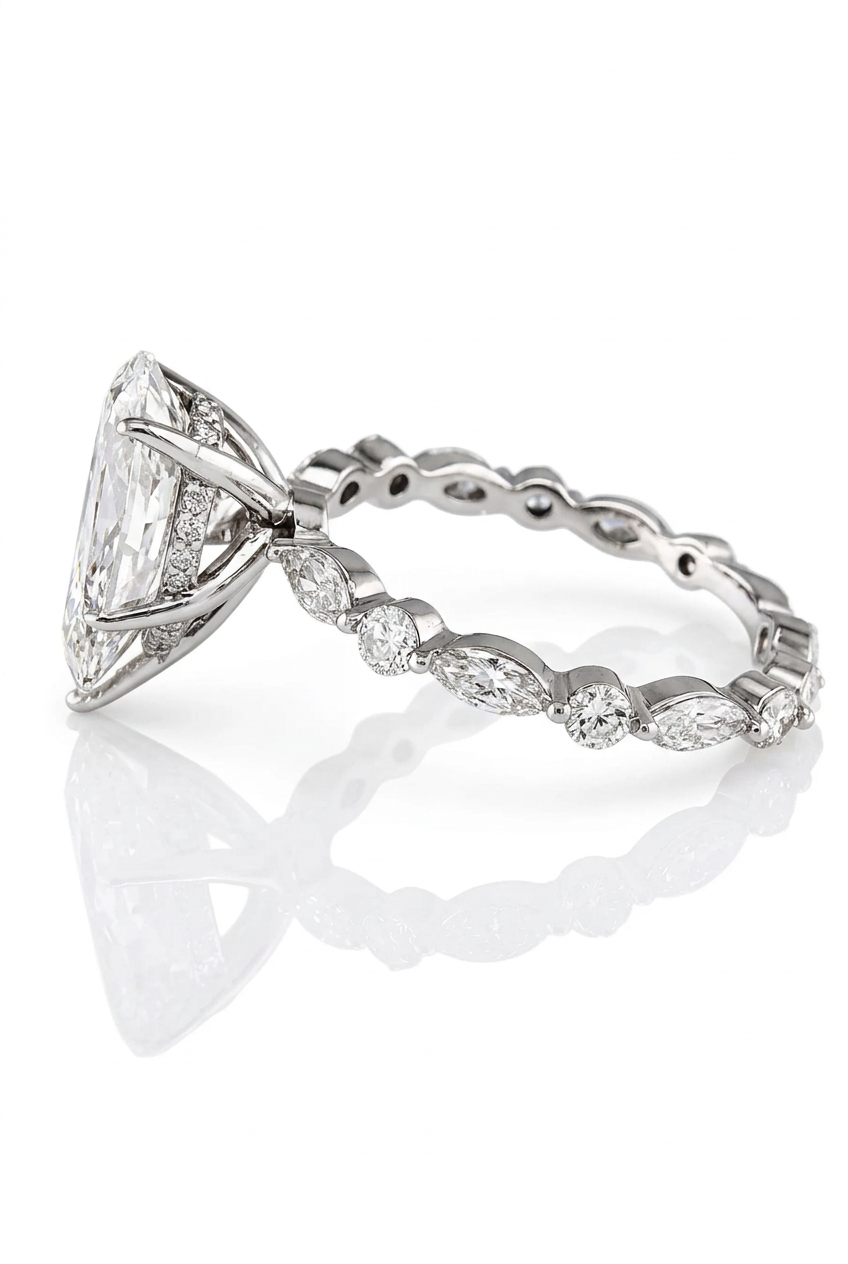 3.03ct Pear Shape Lab Grown Engagement Ring