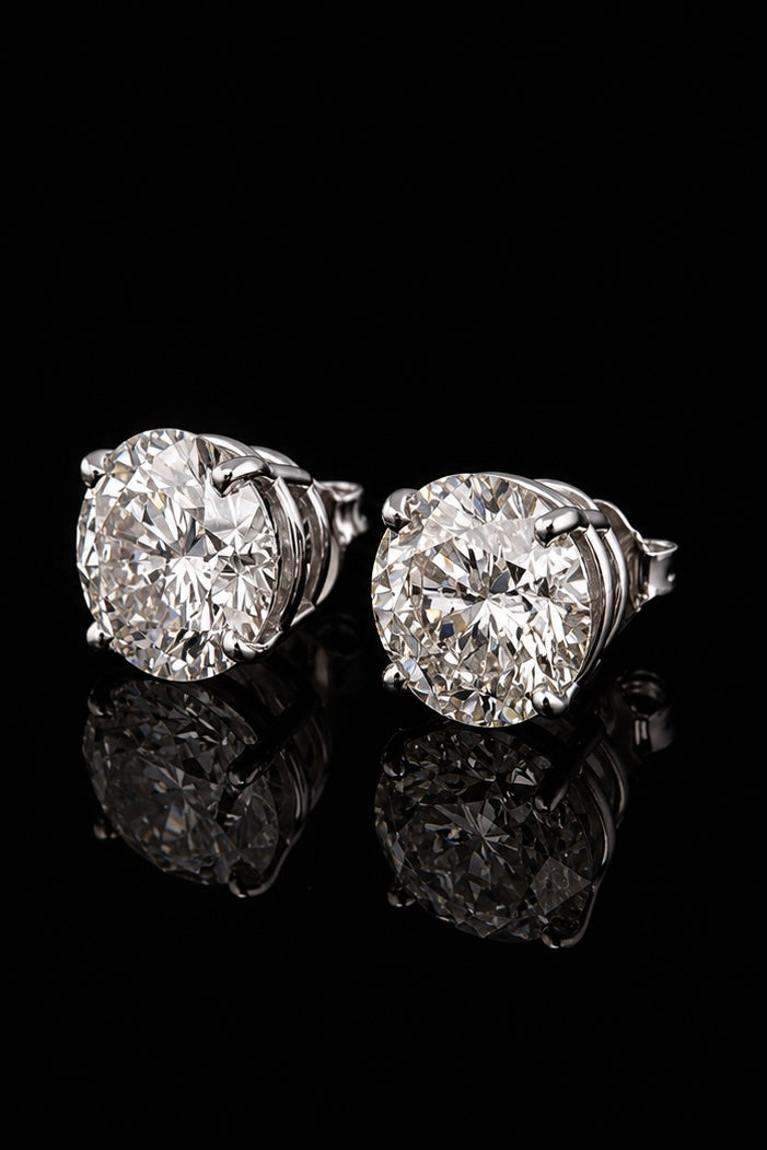 4.0ct Total Weight Round Lab Grown Stud Earrings