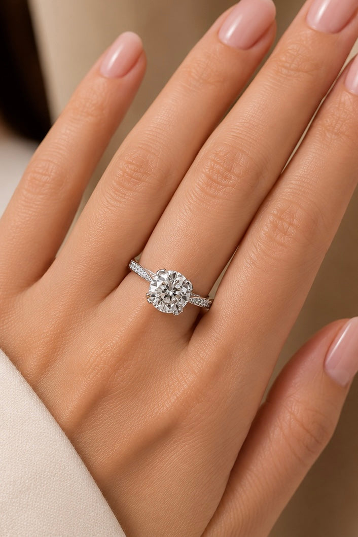 2.03ct Round Lab Grown Engagement Ring