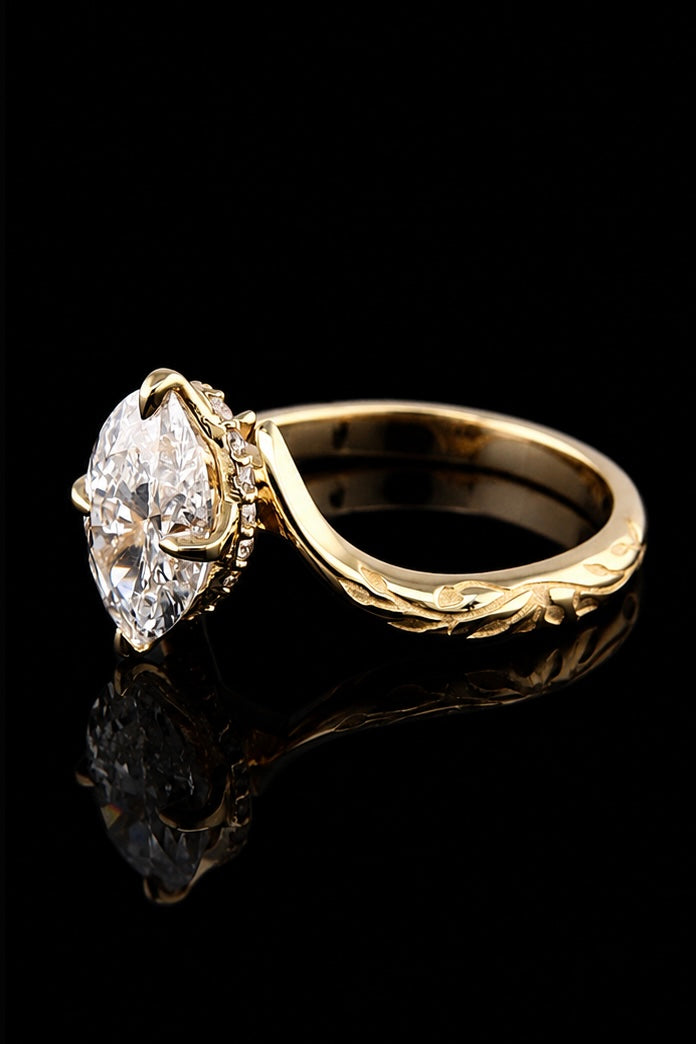 2.06ct Marquise Cut Lab Grown Engagement Ring