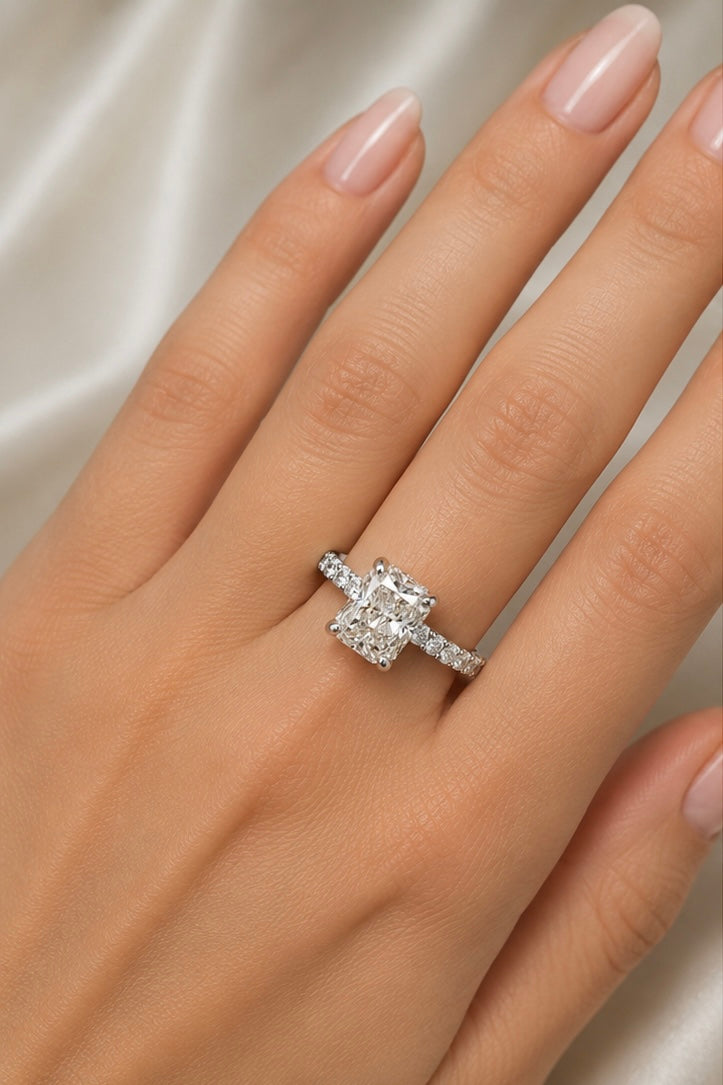 2.24ct Radiant Cut Lab Grown Engagement Ring