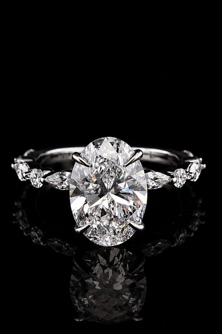 3.02ct Oval Cut Lab Grown Engagement Ring