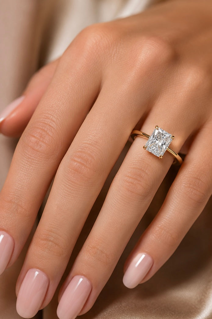 2.01ct Radiant Cut Solitare Lab Grown Engagement Ring