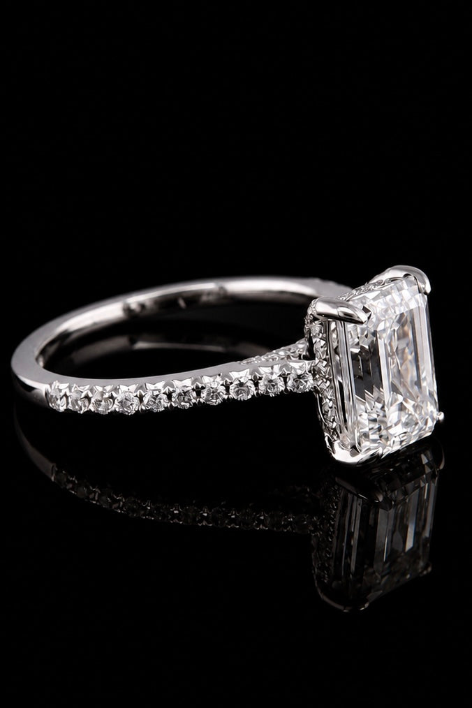 2.31ct Emerald Cut Lab Grown Engagement Ring