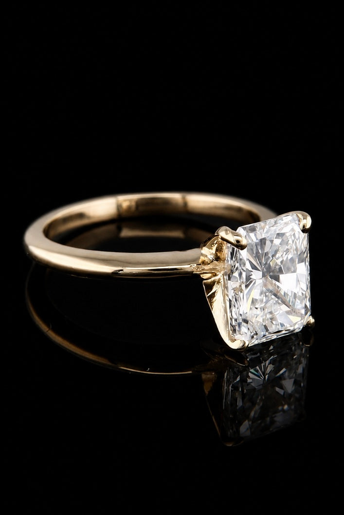 2.01ct Radiant Cut Solitare Lab Grown Engagement Ring