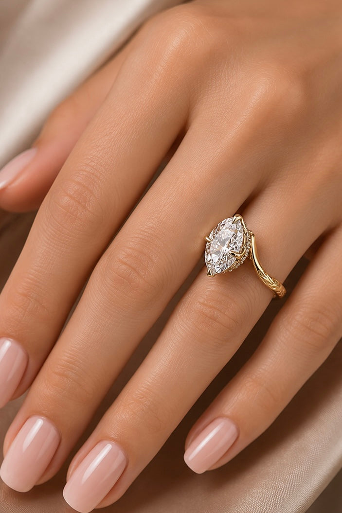 2.06ct Marquise Cut Lab Grown Engagement Ring