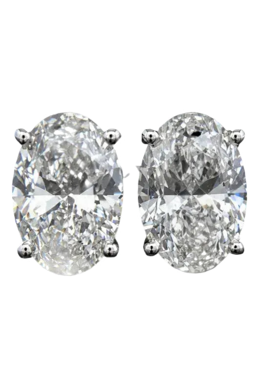 4.0ct Oval Cut Lab Grown Diamond Studs