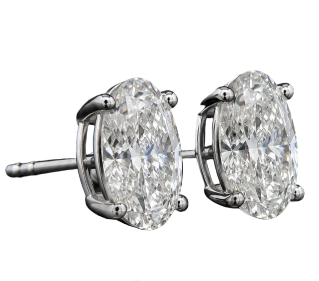 4.0ct Oval Cut Lab Grown Diamond Studs