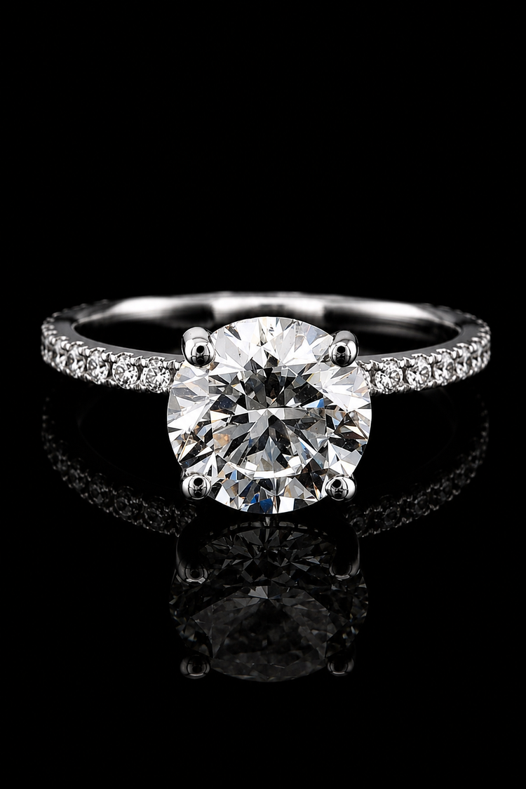3.02ct Round Lab Grown Engagement Ring