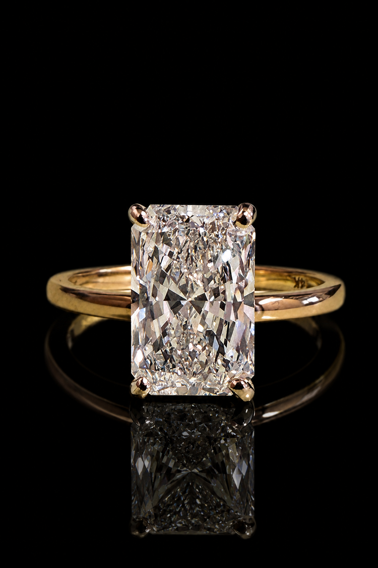 4.09ct Radiant Cut Lab Grown Engagement Ring