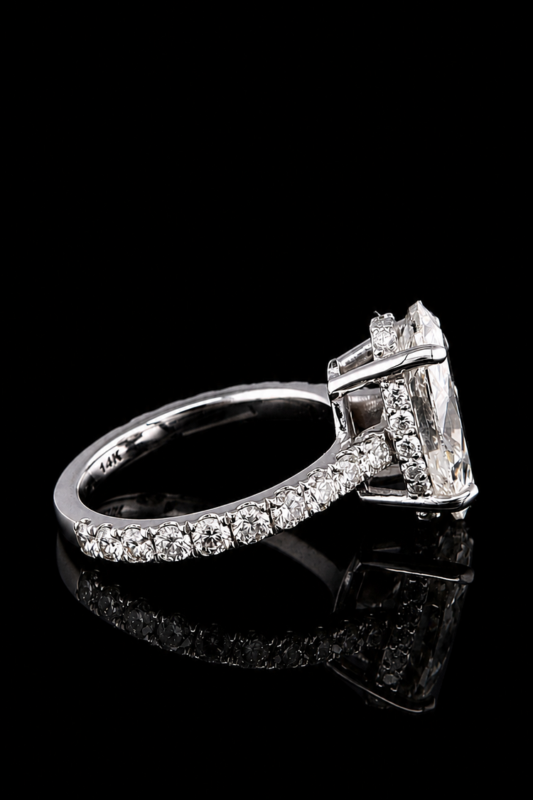 3.26ct Marquise Cut Lab Grown Engagement Ring