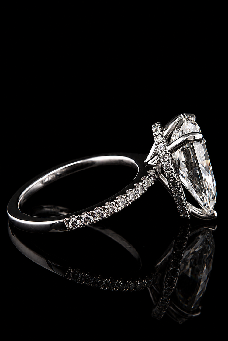 4.26ct Pear Shape Lab Grown Engagement Ring