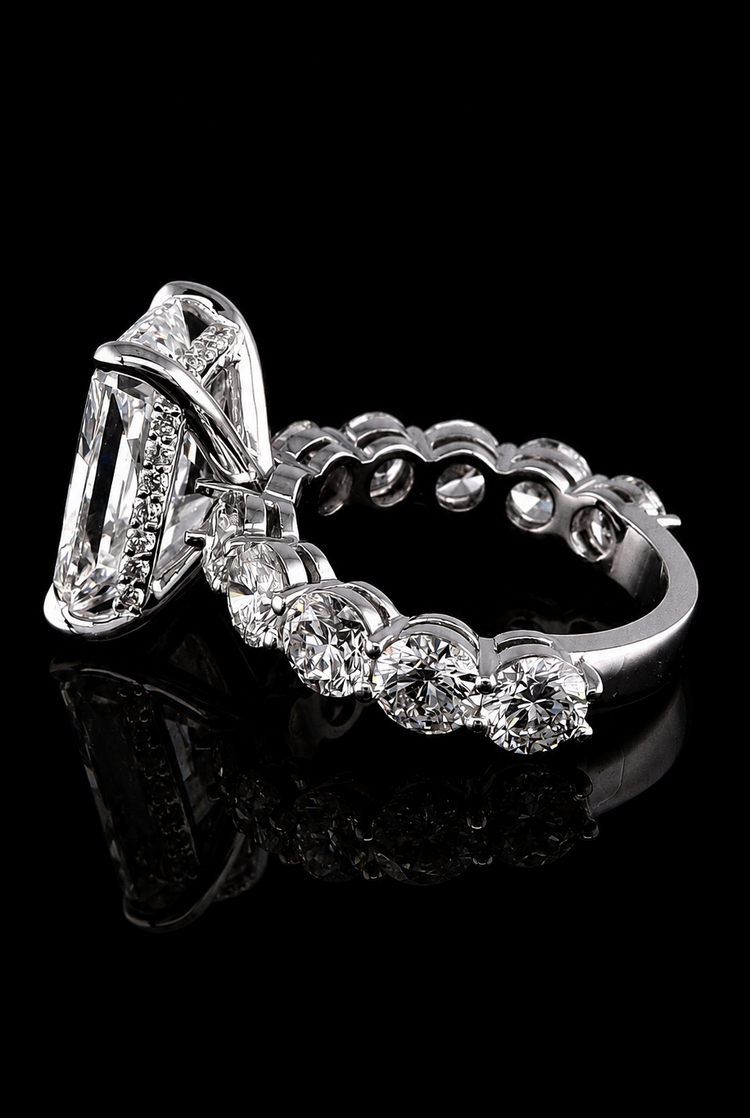 4.06ct Radiant Cut Lab Grown Engagement Ring