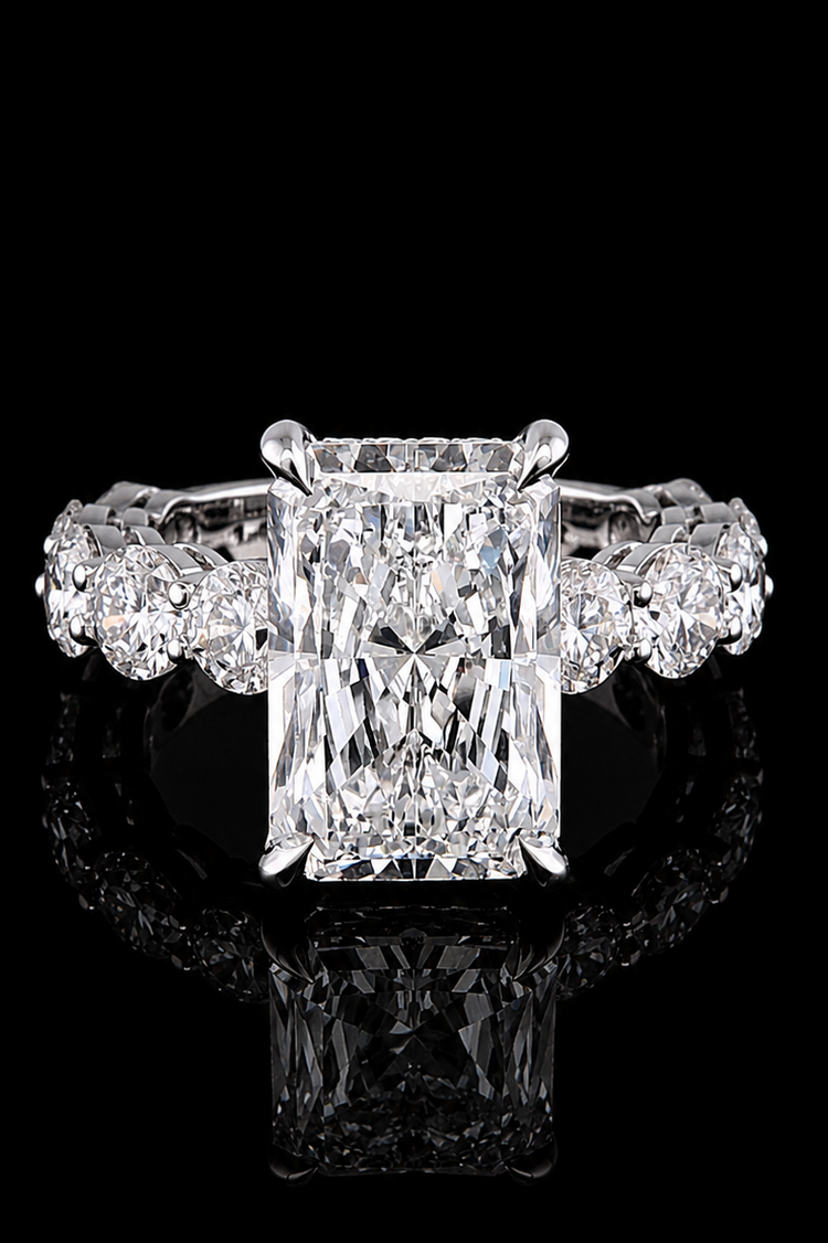 4.06ct Radiant Cut Lab Grown Engagement Ring