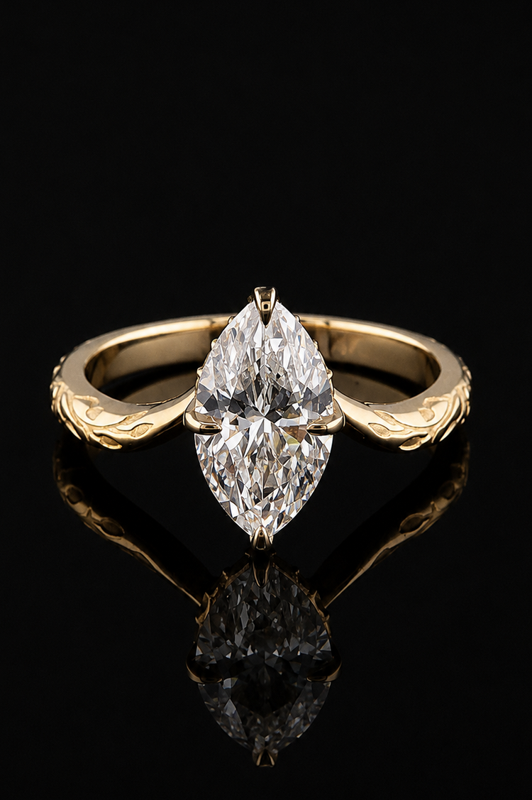 2.06ct Marquise Cut Lab Grown Engagement Ring