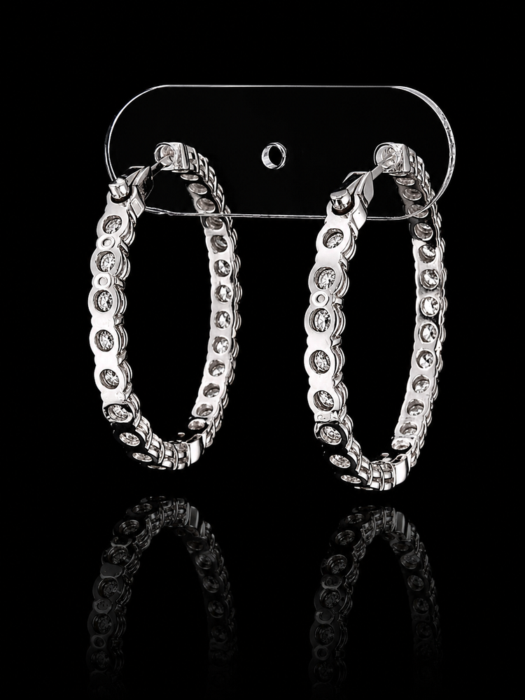 6.44ct Round Lab Grown Diamond Hoop Earrings