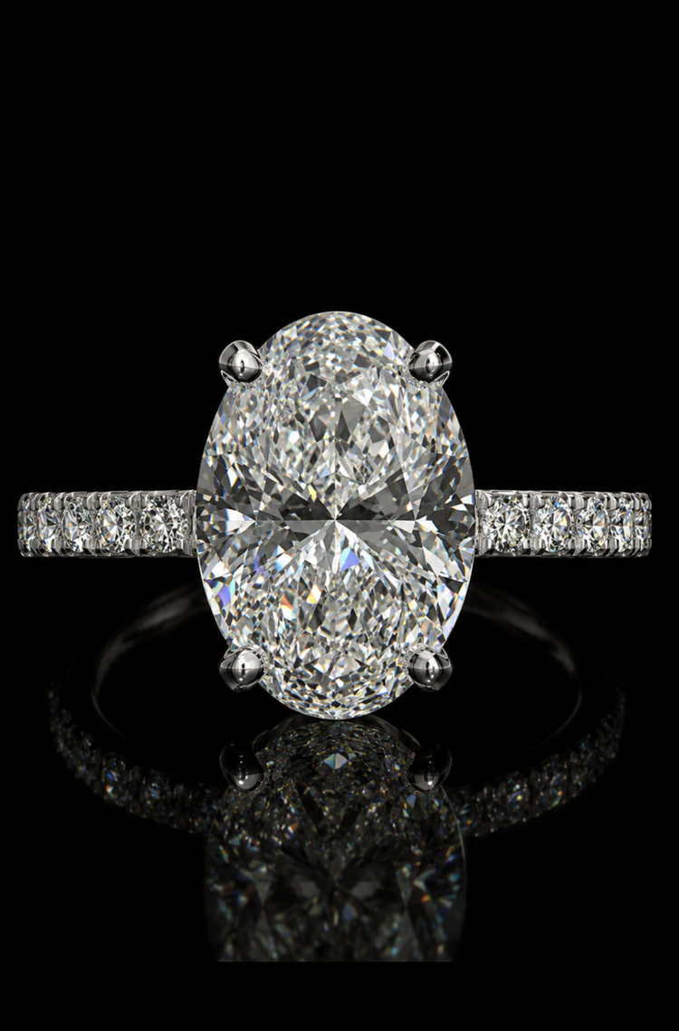 3.02ct Oval Lab Grown Engagement Ring